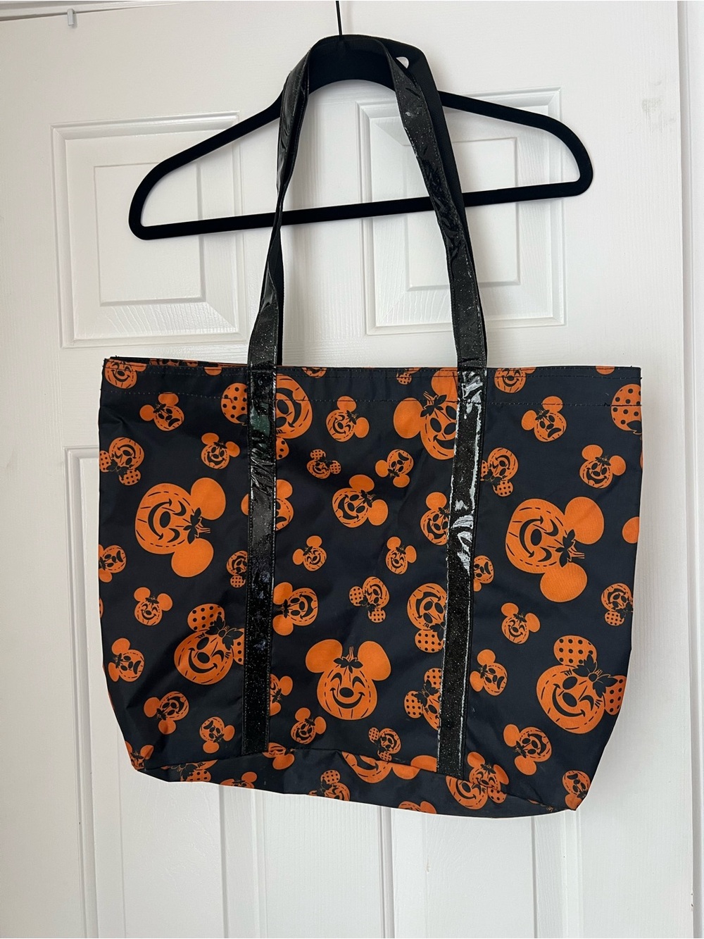 Disney Parks Black & Orange Halloween Tote Bag with Character Print